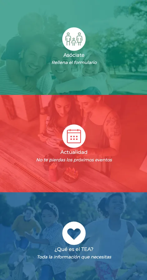 Accesos a las secciones de la web de APACU en el móvil