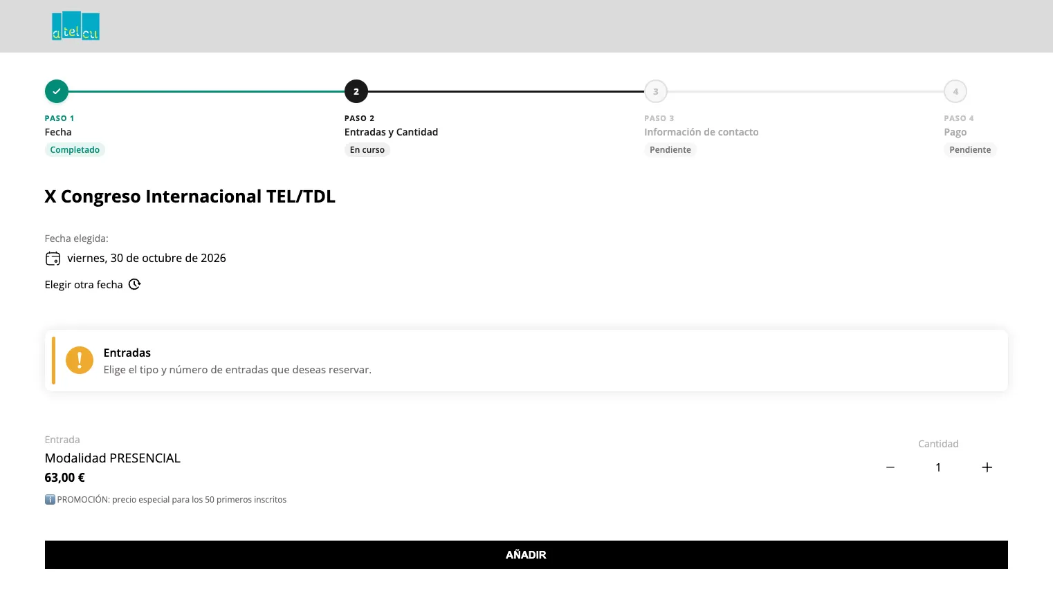 Compra de entradas para el X Congreso Internacional TEL/TDL