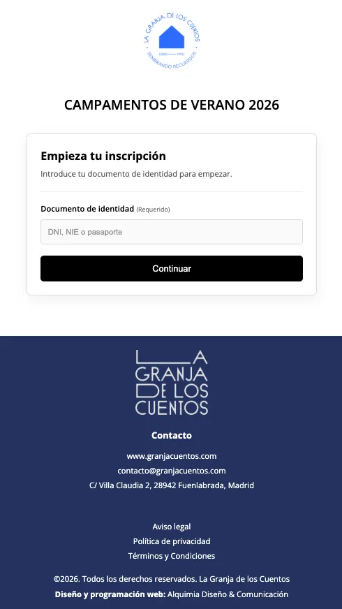 Inscripción a los campamentos de verano desde el móvil